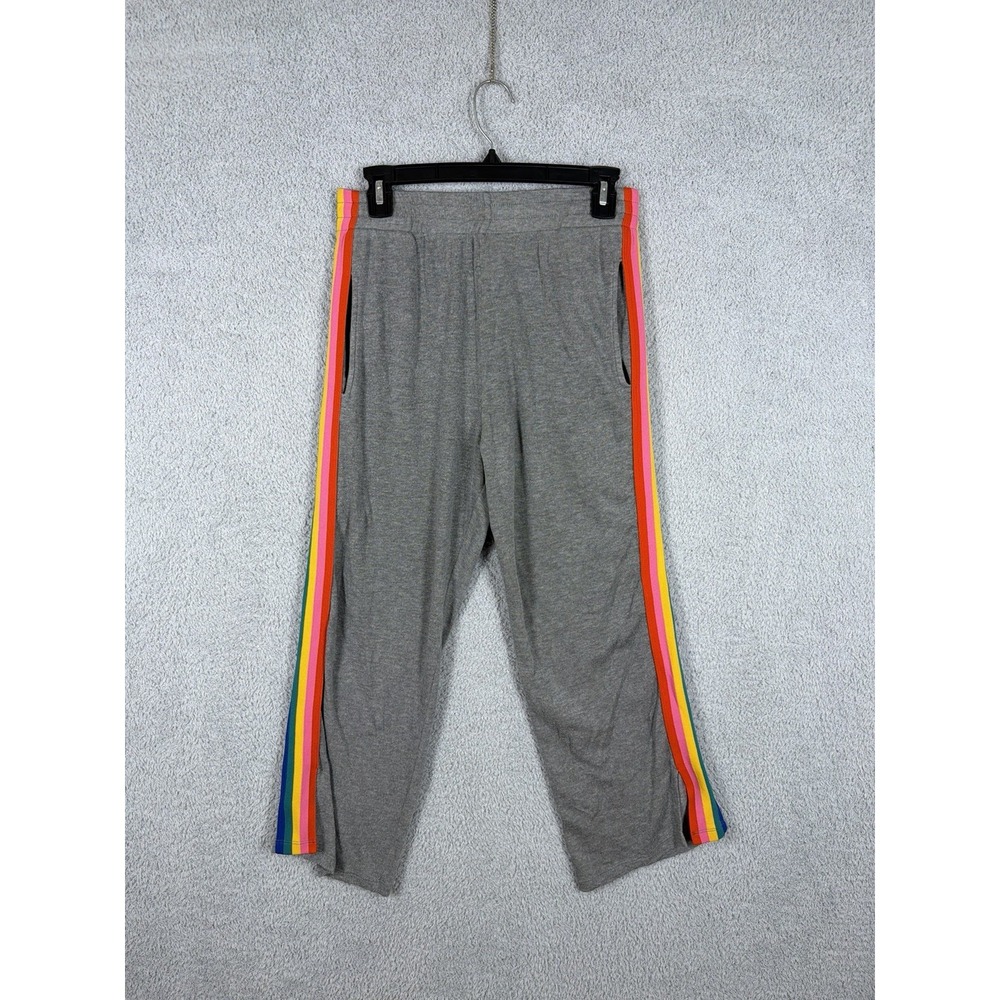 LNA Women‎ Sweatpants Size S Gray Made USA Side Rainbow Stripe